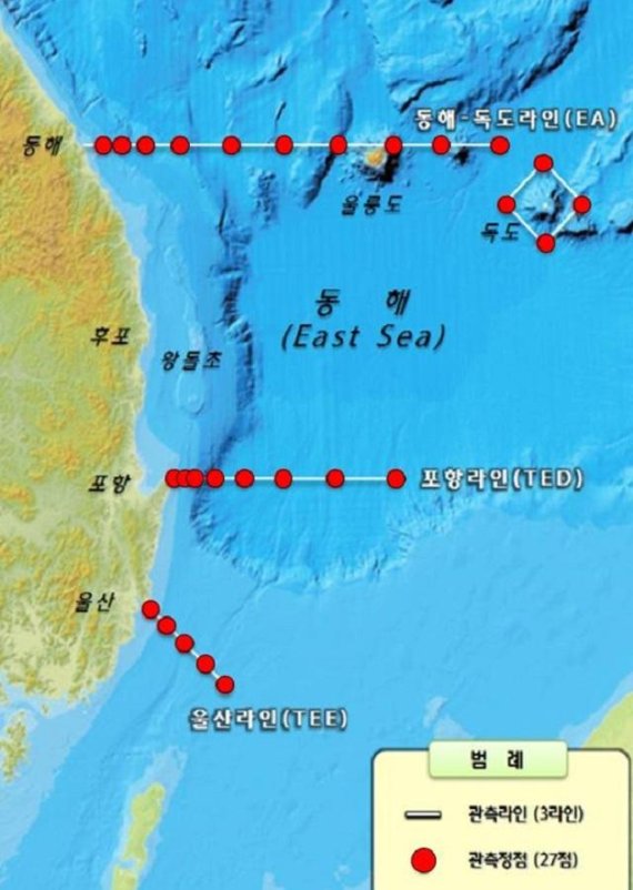 국립해양조사원, 동해바다의 해수특성 조사 완료