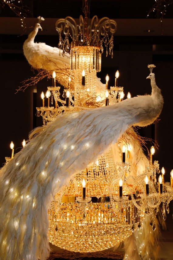 웨스틴조선호텔은 '하얀 공작의 꿈' 콘셉트의 크리스마스 장식으로 호텔을 단장했다.
