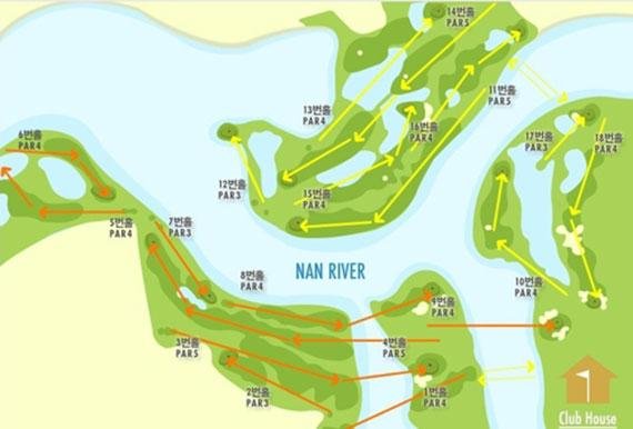한국인 실종 사고가 발생한 태국 골프장 홀 배치도. /사진=골프장 홍보 블로그 캡처