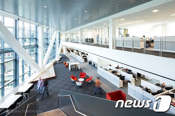 미국 캘리포니아주 실리콘밸리 노스 산호세에 위치한 삼성전자 DS(디바이스솔루션)부문 미주총괄 사옥의 내부모습.(삼성전자 제공) © News1