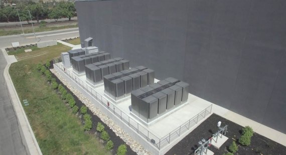 블룸에너지사의 연료전지 주기기인 에너지서버. SK건설 제공