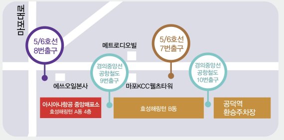 아시아나항공 서울 중앙매표소 안내 지도/사진=아시아나항공 제공