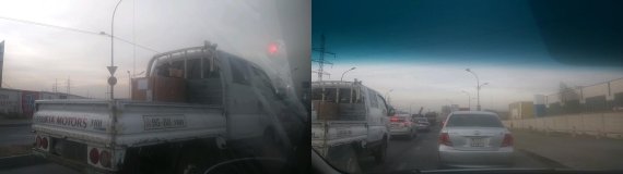 몽골 울란바토르시 한 도로의 정체 현상. 한국 기아자동차의 한 트럭이 보인다./사진=유선준 기자