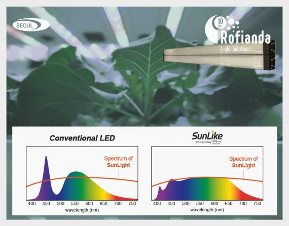 서울반도체는 자연광 LED 썬라이크를 네덜란드 조명 기업인 로피안다의 온실 원예용 조명에 썬라이크를 공급한다. 2017년에 첫 공개된 썬라이크 기술은 서울반도체와 도시바 머티리얼즈사가 공동 개발했다. 서울반도체 제공