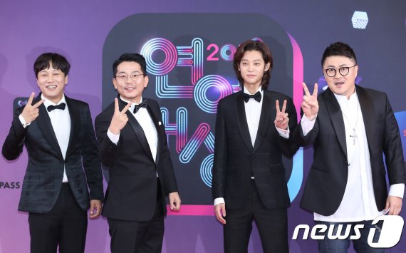 '1박2일' 차태현(왼쪽부터), 김준호, 정준영, 데프콘/뉴스1 © News1