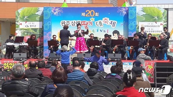 29일 전북 완주군 삼례행복복지센터에서 제20회 삼례딸기대축제가 열리고 있다.2019.03.29/뉴스1