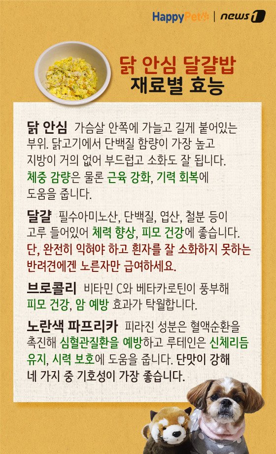 [펫레시피]반려견을 위한 착한 간식 만들기 No.65 (서울=뉴스1) 박라경 에디터 = 사랑하는 반려견에게 관심과 애정을 표현하는 방법 중 하나는 바로 맛있는 음식을 제공하는 것. 특히 하나의 트렌드로 자리 잡은 수제간식은 화학첨가물이나 인공색소가 들어가지 않아 건강