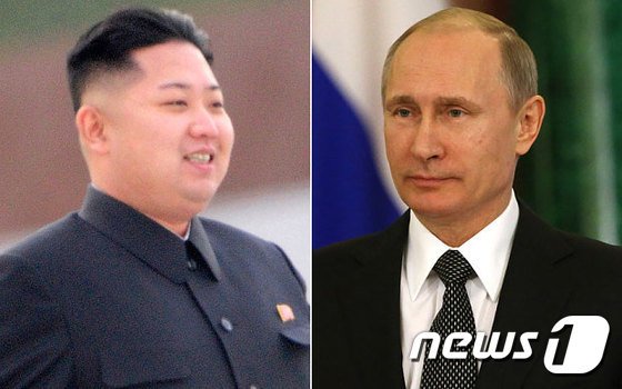 김정은 북한 국무위원장(왼쪽)과 블라디미르 푸틴 러시아 대통령. © AFP=뉴스1