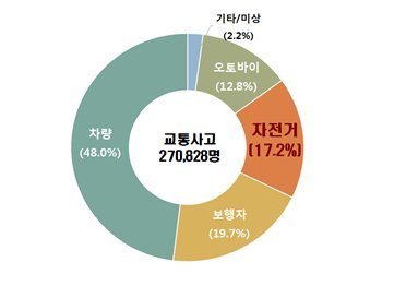 교통사고 유형별 응급실에 내원한 손상환자 현황(2012-2017년)