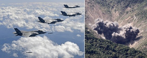 2017년 9월 18일 북한의 제6차 핵실험과 중거리탄도미사일(IRBM) 화성-12형 도발에 대응해 미군의 전략폭격기 B-1B 2대와 스텔스 전투기 F-35B 4대가 한반도에 전개해 우리 공군 F-15K 2대와 폭격 훈련을 실시했다. 미군 F-35B 전투기가 투하한 G