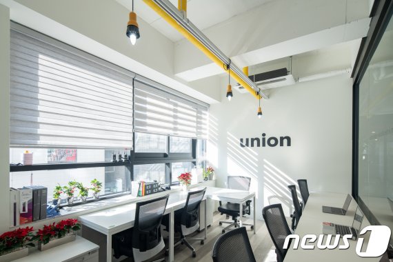 유니언플레이스가 오는 8월 서울 당산역 근처에 문을 여는 공유 오피스 모형도. (유니언플레이스 제공) © 뉴스1
