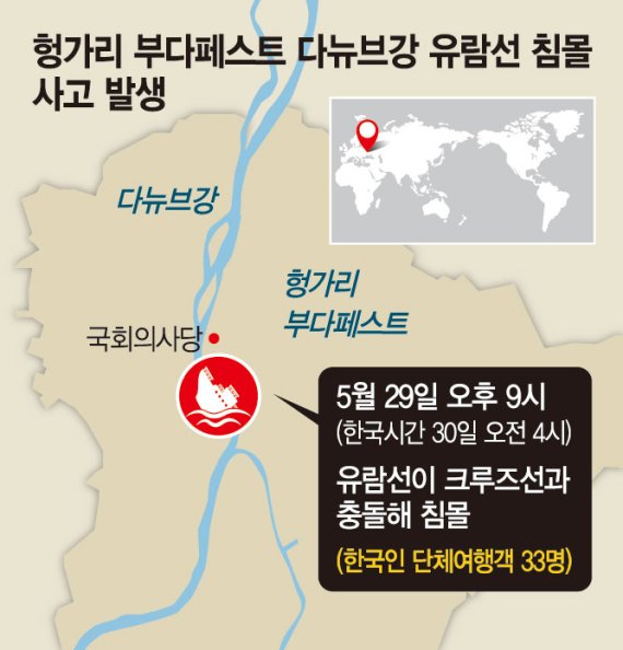 '침몰 유람선' 사망·실종 26명… 외교장관 급파 '총력대응' [헝가리 유람선 침몰]