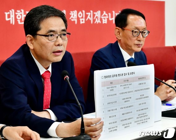 곽상도 자유한국당 의원(왼쪽) © News1 이종덕 기자