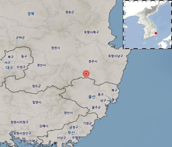 2019년 6월 11일 오후 11시 18분께 경북 경주시 남남서쪽 9km 지역에서 규모 2.5의 지진이 발생했다. 인접한 울산시 울주군 지역에서도 흔들림이 감지됐다. /사진=기상청