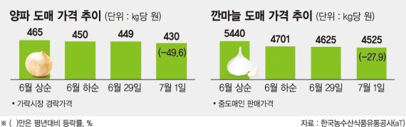 양파·마늘 가격 ‘뚝’… 수급 안정 대책 ‘총력’