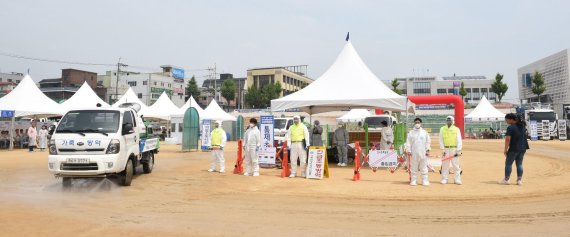 아프리카돼지열병 방역훈련 모습. 사진제공=경기북부청