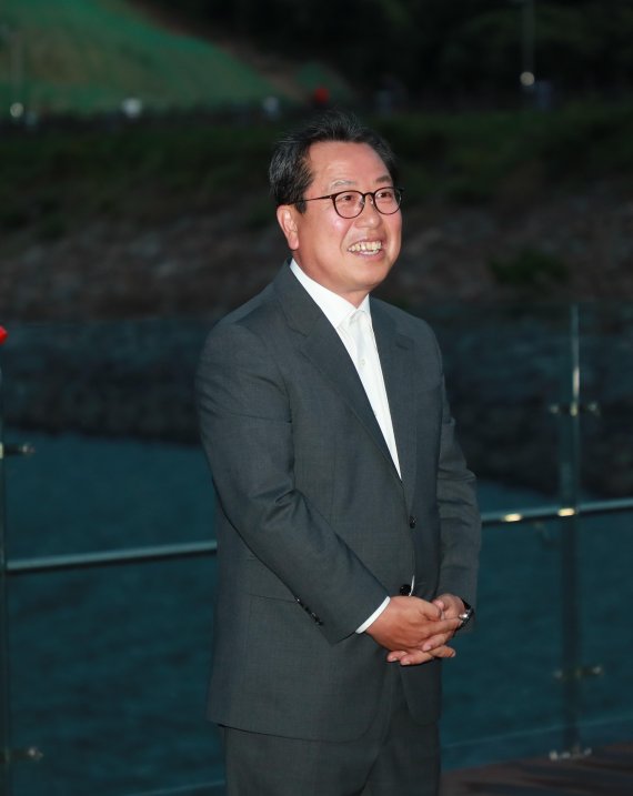 조광한 남양주시장 오남호수공원 음악분수 시연회 참석. 사진제공=남양주시