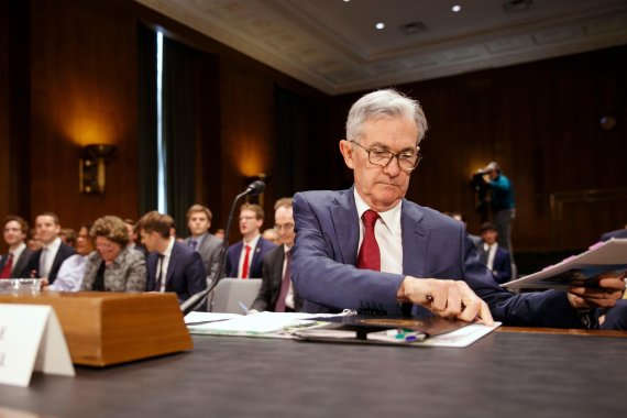 Federal Reserve Chair Jerome Powell takes his seat before presenting the monetary policy report to the Senate Banking Committee, July 11, 2019, on Capitol Hill in Washington. (AP Photo/Jacquelyn Martin)