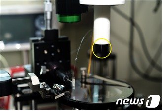 연구팀이 개발한 광섬유 기반 초소형 센서(한국표준과학연구원 제공) /© 뉴스1