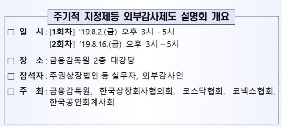 금감원, 주기적 지정제 등 외부감사제도 설명회