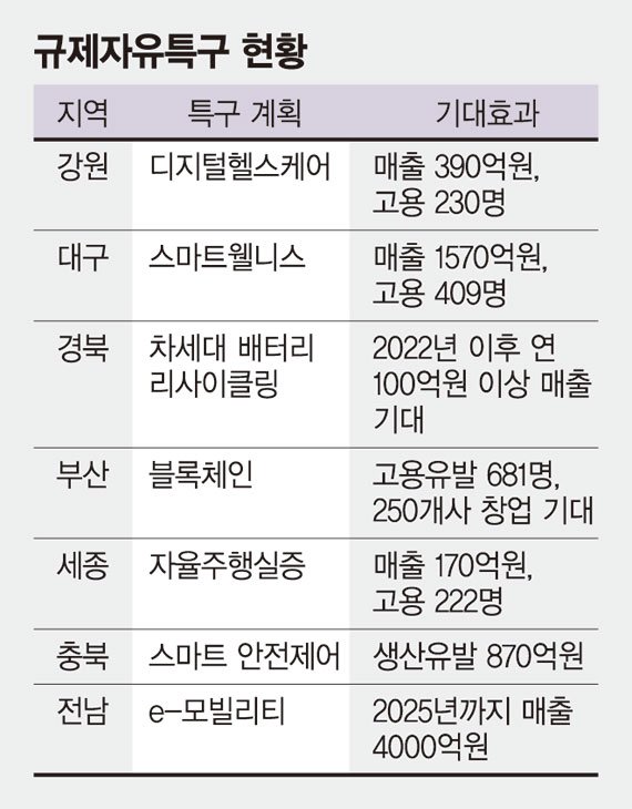7개 특구 2년간 제약없이 신기술 개발… 세제지원도 추진 [닻올린 규제자유특구]