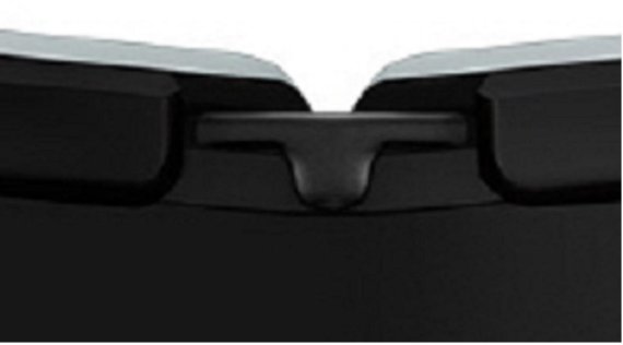 갤럭시 폴드 랜더링 이미지의 경첩 틈새를 확대한 모습.