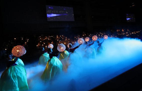 28일 광주광역시 동구 국립아시아문화전당에서 열린 폐회식 문화공연 장면.사진=대회 조직위 제공