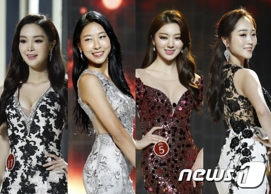 '2019 미스코리아' 미(美) 신혜지, 선(善) 우희준, 미(美) 이혜주, 미(美) 이다현(왼쪽부터) © 뉴스1 권현진 기자