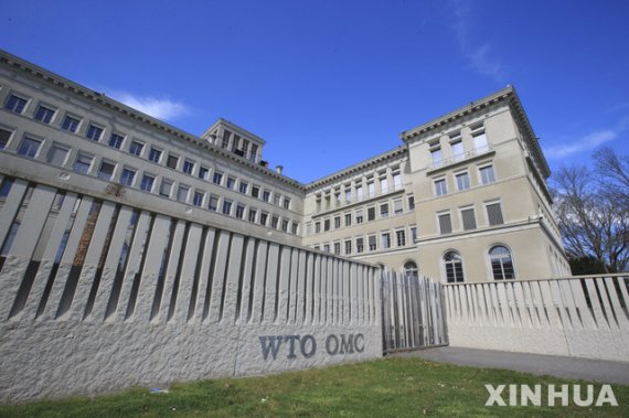 【제네바=신화/뉴시스】스위스 제네바에 위치한 세계무역기구(WTO) 본부의 모습. 2018.04.12.