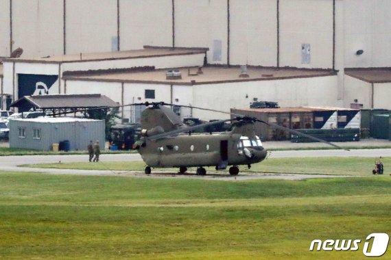 경기도 평택시 캠프 험프리스에 미군 헬기들이 계류돼 있다./뉴스1 © News1 조태형 기자