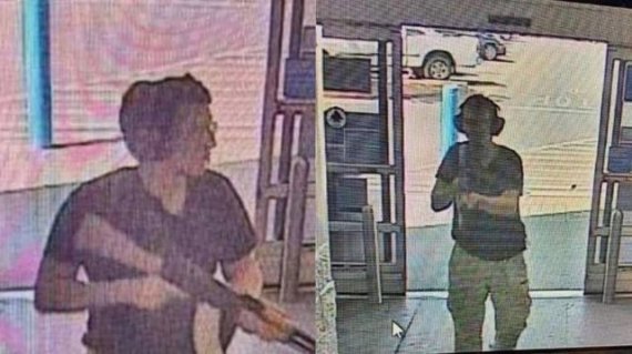 미국 텍사스 주 경찰이 앨패소에서 벌어진 총기 난사 사건의 용의자로 21세 백인 남성 패트릭 크루시어스(21)를 체포했다. 사진은 총을 들고 앨패소의 대형 마트에 진입 중인 크루시어스의 모습이 담긴 폐쇄회로(CC) 장면. (사진=텍사스주 경찰 발표). 2019.8.4. /사진=뉴시스