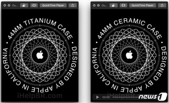 아이헬프(iHelp)BR이 확인한 워치OS6 베타의 애플워치5 유출 이미지. 티타늄·세라믹 케이스가 표기되어 있다. (ihelpBR 갈무리) © 뉴스1