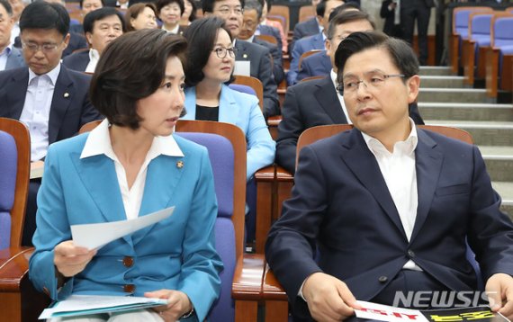 자유한국당 나경원 원내대표(왼쪽)와 황교안 대표 / 사진=뉴시스