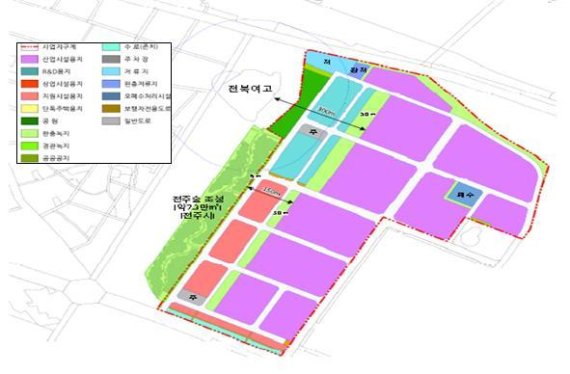 전주 탄소소재 국가산업단지 토지이용계획안./사진=전북도
