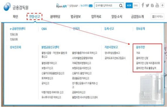 금감원 홈페이지 옴부즈만제도