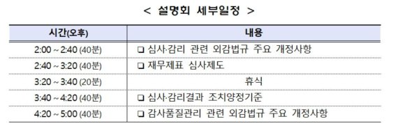 금감원, 18일 외부감사인 대상 '심사·감리제도 설명회' 개최