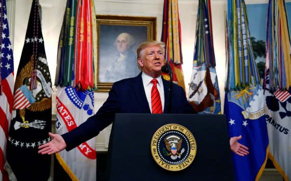 U.S. President Donald Trump makes a statement at the White House following reports that U.S. forces attacked Islamic State leader Abu Bakr al-Baghdadi in northern Syria, in Washington, U.S., October 27, 2019. REUTERS/Jim Bourg /REUTERS/뉴스1 /사진=