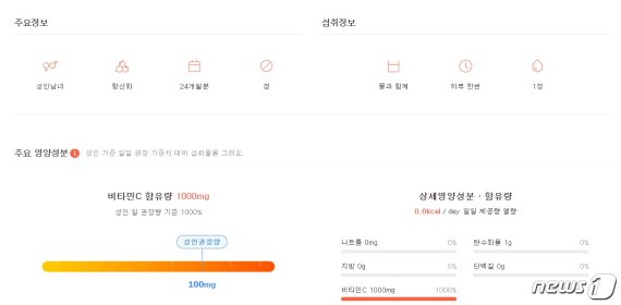 대상홀딩스와 대한상공회의소가 제공하는 '유통상품 지식뱅크 서비스' 데이터를 기반으로 제공되고 있는 네이버의 '헬시' 서비스© 뉴스1