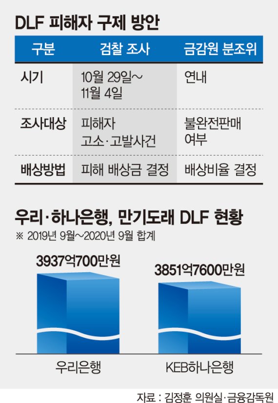 檢·금감원 투트랙 'DLF 구제'속도전