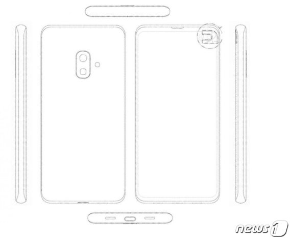 미국특허청(USPTO)을 통해 공개된 삼성전자 갤럭시S10 라이트 추정 도면 © 뉴스1