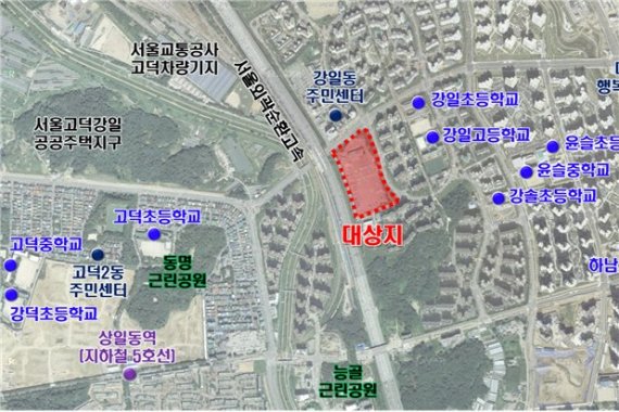 강일 버스차고지 입체화사업 사업대상지 위치 (강동구 강일동 682번지 일원)