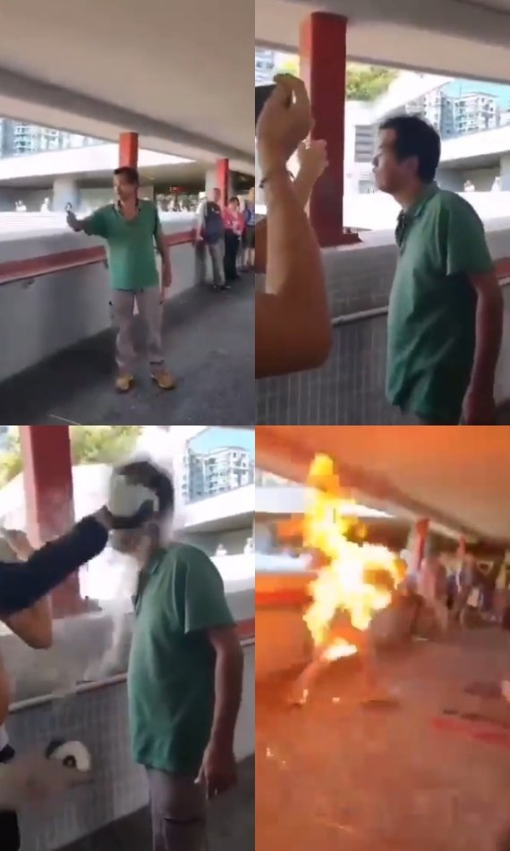 "홍콩 시위대는 IS"…中 관영언론, 사람 불타는 동영상 공개