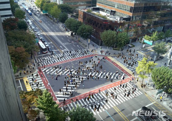 종로구청입구 사거리 대각선 횡단보도 예상도. (서울시 제공) / 사진=뉴시스