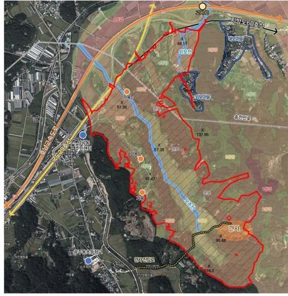 담양군 고서면 토지거래허가구역 현황도