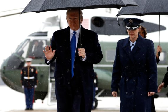 President Donald walks to board Air Force One for a trip to London to attend the NATO summit, Monday, Dec. 2, 2019, at Andrews Air Force Base, Md. (AP Photo/ Evan Vucci)