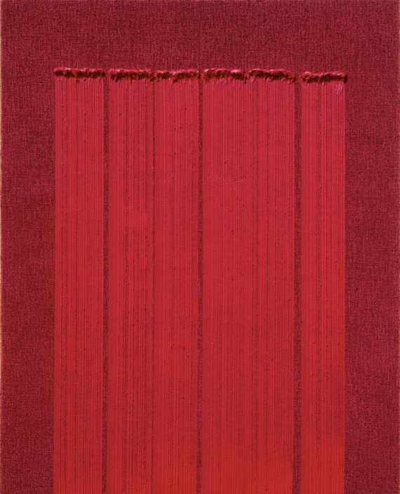 하종현, Conjunction 17-96, 259x194cm ,2017, Oil on hemp cloth. 사진제공=고양문화재단