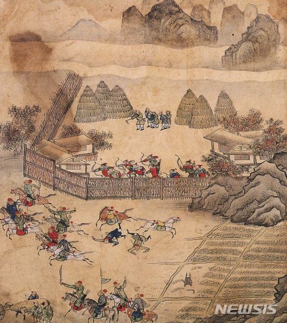 [서울=뉴시스]이순신 장군 녹둔도 전투 묘사도-수책거적도. 2019.12.08. (묘사도=서울시 제공)