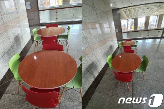 일반 렌즈로 찍은 사진(왼쪽)과 같은 위치에서 광각렌즈로 찍은 사진. 2019.11.28. /뉴스1 © 뉴스1 김정현 기자