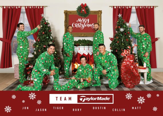 '팀 테일러메이드' 선수 7명이 보낸 크리스마스 카드(왼쪽부터 존람, 제이슨 데이, 타이거 우즈, 로리 매킬로이, 더스틴 존슨, 콜린 모리카와, 매튜 울프). /사진=테일러메이드코리아