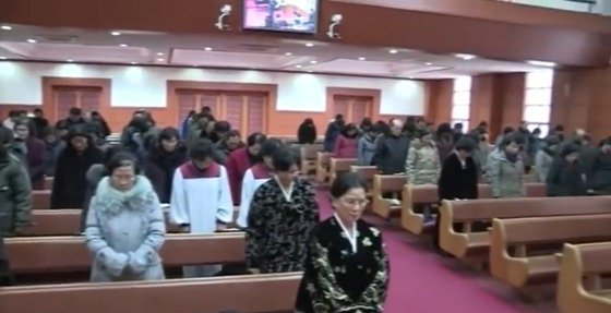 북한 조선종교인협의회가 지난 2018년 한국 기독교 단체에 보낸 성탄절 축하 영상 중 한 장면.뉴스1